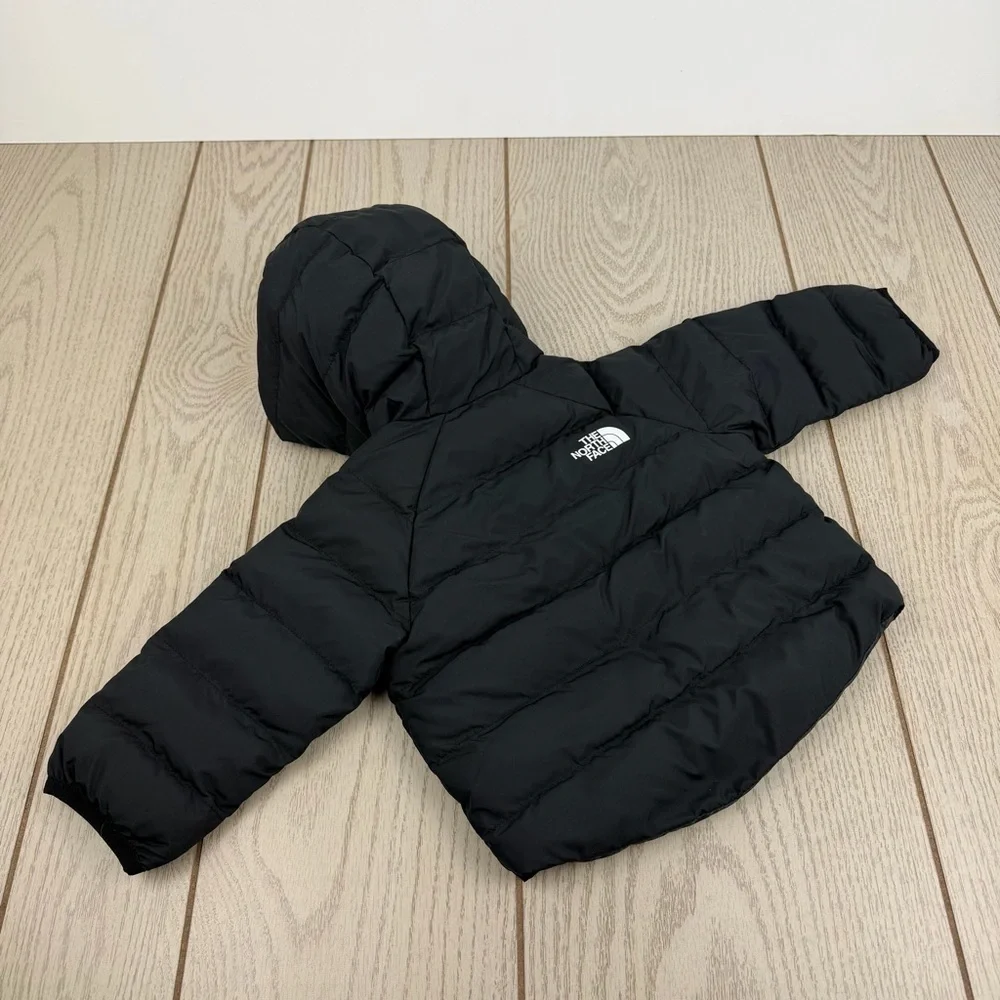 The North Face Baby Reversible Perrito Hooded Jacket 0-3M Baby Black/Grey $90 - Picture 4 of 11